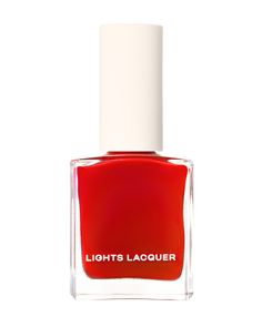 An imperial red sheer polish with a jelly finish. Lights Lacquer, Vanilla Desserts, Sheer Polish, Types Of Nail Polish, Nail Polish Bottle, Color Catalog, Red Lights, Nail Polish Bottles, Strawberry Milkshake