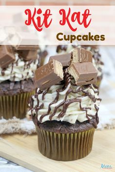 some cupcakes with chocolate and marshmallows on top