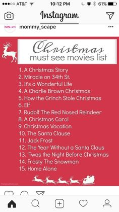 christmas must see movies list on an iphone