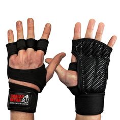 two hands with wrist wraps on each hand