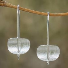 Modern Sterling Silver Earrings Artisan Crafted Jewelry - Urban Minimalism | NOVICA Drop Earrings Silver Handmade Jewelry, Simple Silver Earrings Antique, Simple Silver Jewelry Earrings, Handmade Silver Jewelry Minimalist, Urban Minimalism, Modern Silver Jewelry, Clean Sterling Silver, Face Earrings, Sterling Silver Drop Earrings