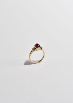 Beautiful vintage gold ring with a polished ruby cabochon and diamond detail. Stamped 10k. Material: 10k gold, ruby, diamond. We recommend storing in a dry place and periodic polishing with a cloth. Vintage Gold Ring, Ruby Diamond Ring, Vintage Gold Rings, Ruby Diamond Rings, Ruby Diamond, Ruby Ring, 10k Gold, Vintage Gold, Gold Ring