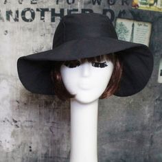 Wide Brim Sun Hat- Black Cotton Twill , Lined In Rayon Print, The Hat Has A 2 Section Crown 3 1/2 " In Length And A One Piece 4" Brim, A Cotton Band Inside. This Hat Is One Size Fits All And Will Fit 21" - 23" Head Size. All Of Bella Starr Hats Are Made And Designed From My Drafted Original Patterns. Caring For Your Hat: Delicate Wash Cycle And Hand Dry Wide Brim Can Be Folded For Travel And All You Need To Do Is Steam Or Press To Look Good As New. Black Summer Hat With Curved Brim, Black Summer Hats With Curved Brim, Black Fedora Sun Hat, One Size Fits Most, Black Brimmed Summer Hat, Black Flat Brim Bucket Hat For Vacation, Black Wide Brim Bucket Hat For Vacation, Black Spring Bucket Hat, Adjustable Black Bucket Hat For Summer, Black Bucket Hat For Summer, One Size