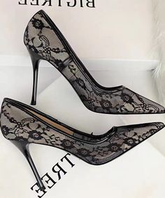 Pointed Toe Stiletto High Heels Female Lace Mesh Sexy Bed Hollow Single Shoes Spring New Wedding Shoes Pumps, Beige Flats, Office Shoes Women, Lace Pumps, Shoes Beige, Mesh Heels, Lace Heels, Super High Heels, Stiletto Shoes