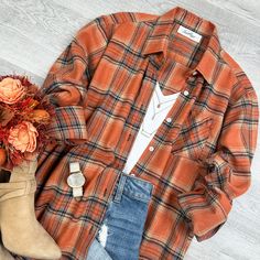 The perfect Oversized Fall Flannel to pair with leggings or your favorite pair of jeans, designed with versatility, and comfort. Details: Oversized Flannel Midweight Single Left Side Pocket Roll-Up Sleeve Detail Comfy Fall Flannel Shirt With Button Closure, Brown Button-up Flannel Shirt For Fall, Brown Flannel Shirt With Relaxed Fit For Fall, Oversized Fall Flannel Shirt For Everyday, Brown Relaxed Fit Flannel Shirt For Fall, Oversized Flannel Tops For Fall, Oversized Flannel Shirt For Everyday Fall Wear, Trendy Fall Flannel Button-up Shirt, Trendy Fall Button-up Flannel Shirt