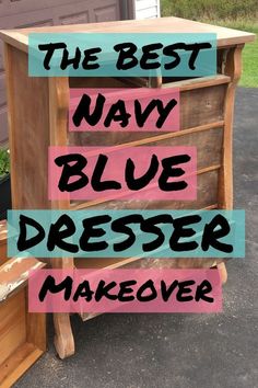 the best navy blue dresser makeover is easy to do and it's so much fun