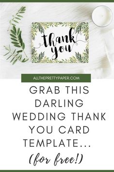 a thank card with the words grab this daring wedding thank you card template for free