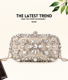 Beaded Clutch Bag Diamond Rhinestone – Luxy Moon Crystal Evening Bag With Bling For Party, Crystal Bling Evening Bag For Party, Glamorous Crystal Clutch For Party, Embellished Rectangular Clutch For Banquets, Embellished Rectangular Clutch For Banquet, Embellished Crystal Evening Bag For Formal Occasions, Embellished Crystal Clutch For Evening, Chic Embellished Crystal Evening Bag, Embellished Crystal Evening Clutch