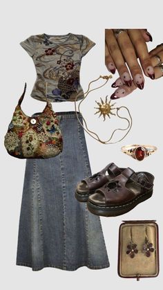 Cute School Outfits, Estilo Hippy, Hippie Outfits, Look Vintage, Mode Inspiration