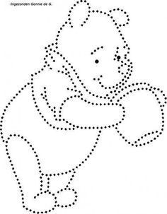 a teddy bear is shown with dots in the shape of it's arms and legs