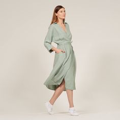 Fabrics-store.com: Hana — Linen Wrap Dresses, Top, and Skirt, Type - Premium Paper, Single Size - 10 to 16 Spring V-neck Linen Dress For Brunch, V-neck Linen Dress For Workwear With Relaxed Fit, Relaxed Fit Linen V-neck Dress For Work, Spring Linen Midi Dress For Brunch, Chic V-neck Linen Dress For Day Out, Modern V-neck Spring Dresses, Elegant Relaxed Fit Linen Dress, V-neck Linen Dress For Brunch, Elegant Linen Dress With Relaxed Fit