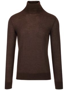 Brown cashmere and silk turtleneck from Al Duca d'Aosta. Luxury Cashmere Tops, Luxury Fine Knit Formal Sweater, Luxury Brown Long Sleeve Tops, Classic Brown Turtleneck Top, Classic Brown Long Sleeve Turtleneck, Luxury Formal Fine Knit Sweater, Luxury Formal Cashmere Tops, Brown Classic Long Sleeve Turtleneck, Brown Cashmere Turtleneck Top