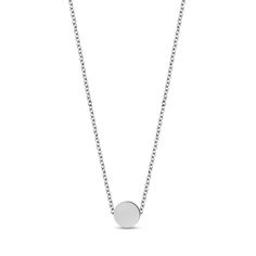 This stainless steel mini round pendant is perfect for those looking for minimal jewelry. Measuring 6mm (0.24") wide and 3mm (0.12") thick, the pendant comes with a 16 inch + 2" extension chain of 1mm thickness. With the option to engrave an initial on each side, this petite pendant is great for layering and makes for a thoughtful gift. Modern Circle Stainless Steel Jewelry, Minimalist Personalized Stainless Steel Jewelry, Personalized Minimalist Stainless Steel Jewelry, Stainless Steel Round Pendant Jewelry With Polished Finish, Modern Engraved Round Pendant Necklace, Polished Stainless Steel Round Pendant Jewelry, Minimalist Polished Round Pendant Charm Necklace, Minimalist Charm Necklace With Round Pendant And Polished Finish, Minimalist Charm Necklace With Round Pendant