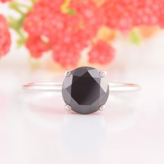 Womens Simple Black Stone Ring, Black Cocktail Ring, Black Promise Ring, Black CZ Silver Ring, Unique Promise Ring for Her WE OFFER UNLIMITED PERIOD INSTALLMENTS PLAN This is a beautiful, stunning, feminine ring that works well for all occasions, styles, and ages. You will love it! Ring information: Stone: Black cubic zirconia Approximate size: 8.0mm Metal type: Silver Metal stamp: 925 sterling silver Installment Payments We offer installment payments for an unlimited period for absolutely all p Classic Black Rings With Prong Setting, Classic Black Diamond Ring With Brilliant Cut, Black Rings With Brilliant Cut For Wedding, Black Jewelry With Prong Setting For Anniversary, Classic Black Diamond Ring As A Gift, Classic Black Diamond Ring For Gift, Classic Black Diamond Ring Gift, Black Diamond Wedding Ring With Round Band, Minimalist Black Sterling Silver Ring