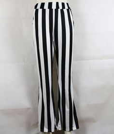 The striped pattern makes you look very energetic. Flare pants make you look stylish, it is a highlight of this pair of pants. If you wear it, the quality fabric makes you very comfortable. Material: PolyesterColors: Black WhiteSize: S, M, L, XLWaistline: High WaistDecoration: StripedPocket: NoPattern: StripedFit Type: SlimOccasion: Casual, Street, ClubSeason: Spring, Summer, AutumnClose Type: Elastic Hip Clothes, Look Stylish, Pair Of Pants, Long Pants, Colorful Fashion, Flare Pants, High Waisted Pants, Bell Bottoms, Quality Fabric