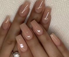 Summer Nails2022, Nails With Designs Acrylic, Ongles Beiges, Nail 2022, Acrylic Nails Nude, Classy Acrylic, Nude Nail Designs, Nails 2022