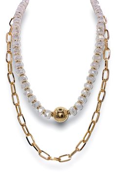 Elevate your accessory game with the Ask Around Necklace. This set includes two stunning necklaces - a sleek chain link necklace and a chic cream and gold beaded necklace. Mix and match or wear them together for a versatile and stylish look. Upgrade your style with these elegant pieces. 2 Piece Lobster Clasp Length: 16.5" + Extender (Chain) Length: 14" + Extender (Black Beaded) Gold Beaded Necklace, Gold Bead Necklace, Stunning Necklace, Cream And Gold, Chain Link Necklace, Link Necklace, Black Beads, Gold Beads, Beaded Chain