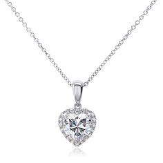 Heart-Shape Moissanite & Diamond Necklace 1 1/10 CTW 14K Gold Valentines Sale, Buying Diamonds, White Rose Gold, Moissanite Diamonds, 1 Carat, Metal Stamping, Heart Shape, Diamond Necklace, Heart Shapes