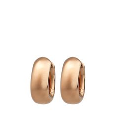 Pomellato earrings from the Iconica Collection. 18-karat rose gold. Approx. 1"L. For pierced ears. Made in Italy. Elegant Formal Huggie Earrings With Shiny Finish, Classic Rose Gold Earrings With Shiny Finish, Rose Gold Polished Finish Hoop Earrings For Formal Occasions, Rose Gold Polished Hoop Earrings For Formal Events, Formal 14k Rose Gold Huggie Earrings, Luxury Rose Gold Huggie Earrings For Formal Occasions, Timeless Rose Gold Earrings With Polished Finish, Elegant Small Hoop Clip-on Earrings For Formal Events, Rose Gold Hoop Earrings For Formal Occasions