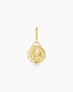 Our charms come with a hinge closure, allowing you to create (and re-create) your dream charm necklace or bracelet over and over. Create your own combination of small or statement charms  (we’re loving them spread across a chain necklace or bracelet) or play with proportions and style different size charms together.  Fleur De Lis Coin Parker Charm in 18k Gold, Women's by gorjana Earrings Stacking, 2024 Wishlist, 14k Gold Necklace, Mix Style, Gold Necklaces, Cute Charms, Stacking Rings, Charm Necklace, Chain Necklace