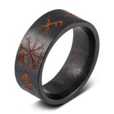 The Wayfinder | Mens Wedding Bands | Unique Wedding Bands for Men Boho Witch, Mens Wedding Bands Unique, Norse Symbols, Nordic Tattoo, Ring Storage, Viking Ring, Witch Jewelry, Metallic Copper, Dope Jewelry