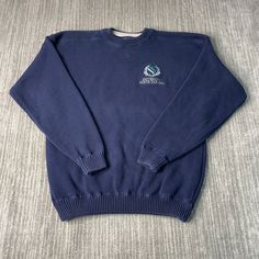 Vintage 2000s University North Dakota University College Sportswear Embroidered Y2K Aesthetic Navy Graphic Knit Sweater Extra Large Mens Condition:  Excellent Used Condition  = No Flaws Measurements: Please see photos above for all measurements IF YOU BUY TWO OR MORE ITEMS USE THE CODE BUNDLE @ CHECK TO SAVE 20% WE SHIP WITHIN 24 HOURS AFTER PURCHASE! Please be aware that we do not offer free returns!! The Buyer is responsible for the cost of the return label. Follow us on TikTok & Instagram @fi Winter Sweater With Ribbed Cuffs For Sports, Winter Sweater With Ribbed Cuffs, Crew Neck Streetwear Sweater With Embroidered Logo, Crew Neck Sweater With Embroidered Logo For Streetwear, Streetwear Sweater With Embroidered Logo, Sporty Crewneck Sweater With Embroidered Logo, Sporty Crew Neck Sweater With Embroidered Logo, Blue Sporty Sweater With Embroidered Logo, Cotton Polo Sweater With Ribbed Cuffs For Streetwear