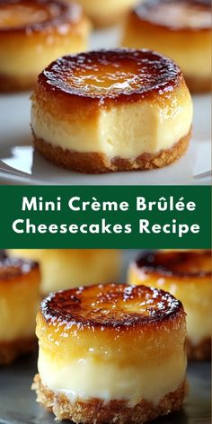 Creme Brulee Cheesecake Recipe, Ramekin Recipes, Creme Brulee Cheesecake, Christmas Cheesecake, Dessert Spread, Bite Size Desserts, Caramel Cheesecake, Caramelized Sugar, Caramel Topping