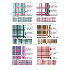 some plaid patterns are shown in different colors