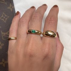 A stunning statement ring that is perfect to wear alone or stacked with your favorite rings. Made in New York City – always! Made of solid 14k yellow gold. Features a 6x4mm 0.40ct oval Emerald. Jewelry Accessories Ideas, Right Hand Rings, Gem Ring, Everyday Rings, Domed Ring, Favorite Rings, Cat Lady, Cute Jewelry, Statement Ring