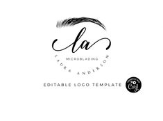 the logo for an eyelashing salon and hair salon, with black ink on white paper