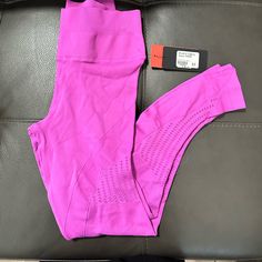 The Nux- Breathe Leggings-Size M-Purple Purple Compression Tights For Yoga, Lavender Full-length Fitted Bottoms, Lavender Fitted Full-length Bottoms, Fitted Full-length Lavender Bottoms, Fitted Full Length Lavender Bottoms, Purple Full Length Athleisure Tights, Purple Compression Full-length Pants, Purple Compression Full-length Tights, Purple Compression Full Length Pants