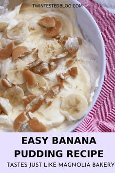 a bowl filled with bananas and nuts on top of a table