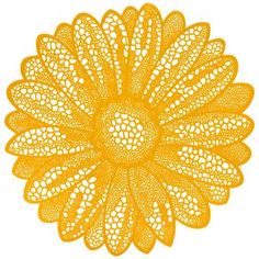 an image of a yellow doily on a white background