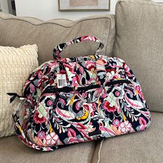 Nwt, Removable Strap, Carryon Slot On Back Pink Bags With Adjustable Strap For Weekend Trips, Travel Tote, Vera Bradley Bags, Vera Bradley Backpack, On Back, Vera Bradley, Travel Bags, Pink Blue, Color Blue