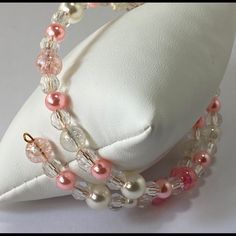 Welcome To We Made These Acrylic Pink And White Beads With Gold Tone Memory Wire. Wire Wrap Bracelet Easy To Wear. Wrap Jewelry And Go. Size One Size Fits All This Makes A Great Gift For Easter, Birthday, Anniversary, Christmas And Just To Say I Love. It Also Is A Great Gift For Mom, Daughter, Sister, Grandma, Aunt, Grand-Daughter, Sister-In-Law, And Best Friend. Thank You For Stopping By Kool Klay. May God Be With You. Bracelet Easy, Multi Wrap Bracelet, Acrylic Pink, Wire Wrap Bracelet, Holiday Bracelets, Green Beaded Bracelets, Stack Bracelet, Blue Beaded Bracelets, Easter Birthday