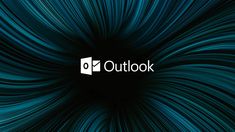 the logo for outlook on a dark blue background with wavy lines in the shape of a circle