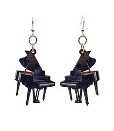 Made In U.S.A Style # 1211 Size 1.7" x 1.3" Grand Piano Earrings There are about 100,000 new pianos manufactured in the United States annually Made from sustainably sourced wood and 90% recycled display cards. Laser-cut wood Image on front with natural wood back Ear wires are silver-finished 304L stainless steel, hypoallergenic, and enhanced with a new, smooth and consistent electrophoretic coating that resists tarnishing. Earrings double as essential oil diffuser! Types Of Sunflowers, Red Sunflowers, Earrings Double, Wood Images, Fashion Organization, Grand Piano, Clover Earrings, Jewelry Tree, Laser Cut Wood