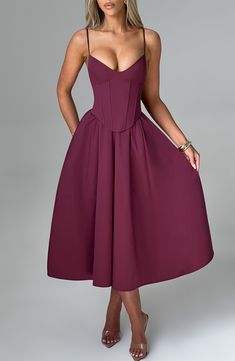 Make an entrance in Mariella, the party midi of your dreams this season. Super feminine and chic, this dress is truly an icon with a structured, corseted bodice that's boned to cinch your waist and contrasted by a full, voluminous skirt. 



Colour: Cherry Lacquer.

Non stretch cotton blend fabric.

Fully lined.

Corseted bodice that's boned to cinch your waist.

Full, voluminous skirt.

Lace up back.

Adjustable straps. Invisible zipper.

Midi length.

 Size: XS, S, M, L, XL, XXL Luxury Summer Midi-length Corset Dress, Cute Cherry Dress, Pink Cherry Print Summer Dress, Sleeveless Cherry Print Party Dress, Cute Cherry Print Cotton Dress, Loungewear Dresses, Cherry Dress, Maxi Dress Sale, Formal Party