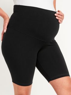 Elasticized rollover waistband, with light-reflecting Old Navy Active logo at center back.  Soft, breathable low compression jersey holds you in while letting you vent.  Go-Dry moisture-wicking technology keeps you dry & comfortable.  Four-way super Black Activewear With Built-in Shorts And Stretch, Black Activewear With Built-in Shorts, Basic Activewear With Built-in Shorts For Sports, Black Stretch Athletic Shorts For Yoga, Black Moisture-wicking Biker Shorts For Yoga, Solid Color Biker Shorts With Elastic Waistband For Yoga, Black Activewear With 4-way Stretch And Built-in Shorts, Basic Solid Color Biker Shorts For Workout, Black Activewear With Built-in Shorts And 4-way Stretch