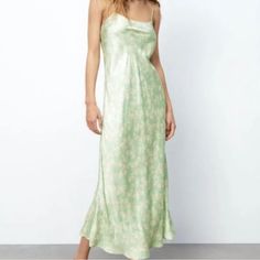 Nwt Zara Dress. Light Mint Green Color. Size Large, Could Fit A Size Medium As Well. Perfect For Summer Occasions And So Pretty! Green Floral Print Slip Dress, Elegant Green Sundress With Spaghetti Straps, Green Floral Print Sleeveless Slip Dress, Green Fitted Sundress Slip Dress, Green Casual Slip Dress With Spaghetti Straps, Spring Green Midi Dress With Spaghetti Straps, Green Sleeveless Slip Dress For Spring, Green Sundress For Brunch, Green Casual Summer Slip Dress