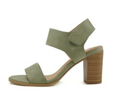 PRICES MAY VARY. Nubuck Faux Leather Heel measures approximately 3" Adjustable Ankle Strap Closure Various Colors to Choose From Dress sandal featuring open toe strap with adjustable ankle strap and a stacked wood look block heel. Quality faux leather design. Great comfort and style. Green Dress Shoes, Olive Green Dress, Green Sandals, High Heel Dress, Open Toe Slippers, Groom Dresses, Ankle Strap High Heels, Ankle Strap Shoes, Faux Leather Heels