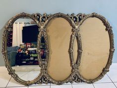 Find many great new & used options and get the best deals for Vintage Gold Hollywood Regency Triple Interlocking Oval Wall Mirror Bassett at the best online prices at eBay! Free shipping for many products! Triple Wedding Ring Mirror, Antiques Furniture, Mirror 3, Vintage Mirrors, Oval Wall Mirror, Vintage Mirror, Hollywood Regency, Wall Mirror, Antique Furniture