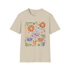 Fall T-Shirt, Autumn T-Shirt, Pumpkin T-shirt, Art T-Shirt, Paint T-Shirt, Landscape T-Shirt, Comfy T-Shirt, Trend T-Shirt The unisex soft-style t-shirt puts a new spin on casual comfort. Made from very soft materials, this tee is 100% cotton for solid colors. Heather colors and sports gray include polyester. The shoulders have twill tape for improved durability. There are no side seams. The collar is made with ribbed knitting to prevent curling damage. .: Made with 100% ring-spun cotton, a ligh Graphic Tee Cotton T-shirt With Custom Artwork, Artsy Crew Neck T-shirt With Graphic Design, Cotton T-shirt With Custom Artwork And Relaxed Fit, Cotton T-shirt With Custom Artwork In Relaxed Fit, Artsy Cotton T-shirt With Graphic Print, Artsy Cotton Crew Neck T-shirt, Artsy Short Sleeve T-shirt With Graphic Print, Artsy Cotton T-shirt With Custom Print, Artistic Custom Print Short Sleeve T-shirt