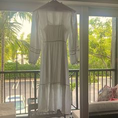 Midi Length, Nwot, White, Button-Up Dress With Removable Minidress White Slip Inside. Flowy, White, And Very Posh. Size Small, Elastic Three Quarter Length Sleeves Flowy Maxi Dress With Buttons For Brunch, Flowy Buttoned Dress For Brunch, Flowy Dresses With Buttons For Brunch, Summer Maxi Dress With Buttons For Daywear, Casual Long Sleeve Maxi Dress With Lace Trim, Summer Long Sleeve Peasant Dress For Daywear, Flowy Buttoned Midi Dress For Day Out, Long Sleeve Peasant Dress For Summer Daywear, Bohemian Midi Peasant Dress For Brunch