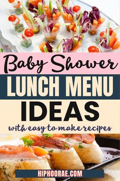 baby shower lunch menu with text overlay