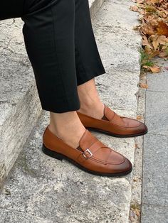 Stanoss Tan Buckle Shoes – BOJONI Tan Shoe, Tan Shoes, Buckle Shoes, How To Make Shoes, Monk Strap, Strap Dress, Smooth Leather, Loafers Men, Calf Leather