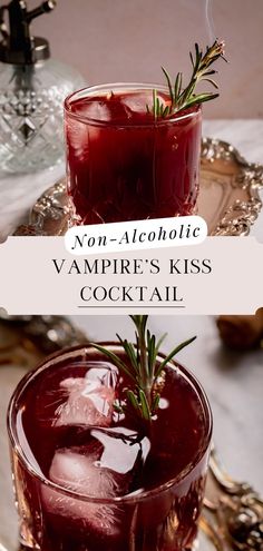 Vampire's Kiss Cocktail (Non-Alcoholic). Kiss Cocktail, Cherry Syrup, Halloween Cocktail, Drink Recipes Nonalcoholic, Boozy Drinks, Fancy Drinks, Cocktail Drinks Recipes, Mocktail Recipe, Pomegranate Juice