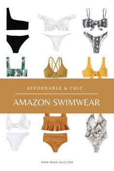 Fashion blogger Michelle Kehoe of Mash Elle shares the top Amazon swimsuits under $25! These affordable and chic one-piece swimsuits and bikinis are perfect for a pool party, trip to the beach and more! They are figure flattering and work well on girls with curves! #amazonswimwear #amazonswimsuits #amazonbikinis #amazonfashion #bathingsuitsforcurves Amazon Swimsuits 2023, Cheap Vacation Swimwear With Built-in Bra, Best Amazon Bikinis, Amazon Swimsuit, Swimsuits For Body Types, Party Swimwear For Beach Season, Bra Friendly, Cheap Swimwear With Built-in Bra, Cheap Beachwear Swimwear With Built-in Bra, Cheap Summer Swimwear, Bra Friendly