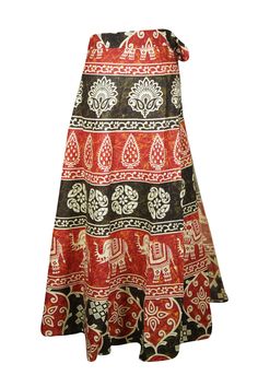 This hippie-style maxi skirt is the perfect mix of relaxed comfort and cool style. Made from 100% cotton, it is lightweight and breathable, perfect for a warm summer day. The rich brown and red colors give it an eye-catching appearance, and the one-size-fit-all design is a great fit for most body types. This Maxi Cotton Wrap Skirt is a unique and stylish way to make a statement. Handmade in handloom cotton, it's a one-size-fits-all, earth-friendly option that's perfect for barbecues, beach walks Red Bohemian Relaxed Skirt, Red Bohemian Relaxed Maxi Skirt, Red Non-stretch Bohemian Skirt, Cotton Wrap Skirt, Long Cotton Skirt, Bohemian Tie-dye Maxi Skirt For Summer, Non-stretch Multicolor Bohemian Maxi Skirt, Maxi Skirt Style, Beach Walks