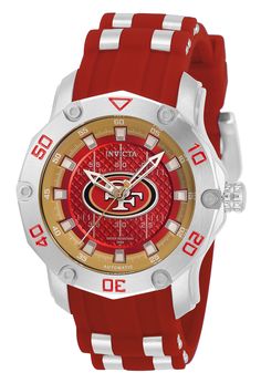 This eye-catching Invicta watch from the NFL collection is powered by an Automatic movement, and a solid steel case. Its face is decorated by a red metal dial, and protected by a sturdy Flame Fusion Crystal. A silver, red stainless steel, silicone band completes this timepiece that can resist water for up to 100m.From its founding in 1837 to the present day, innovative excellence has been at the core of each collection throughout the history of Invicta. Here at Invicta Stores we offer the larges Red Automatic Watches With Round Dial, Red Automatic Watch With Round Dial, Red Chronograph Watch With Metal Dial, Red Automatic Chronograph Watch With Round Dial, Red Watches With Subdials, Red Watches With Subdials And Round Dial, Red Watch With Subdials, Red Chronograph Watch With Round Dial, Invicta Watches Pro Diver